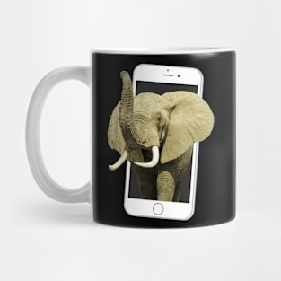 Elepfant with phone - Wildlife in Africa Mug